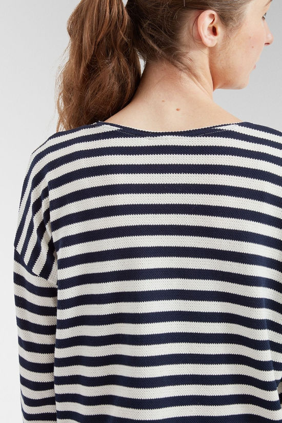Passenger Womens Panorama Striped Long Sleeve T-Shirt Deep Navy