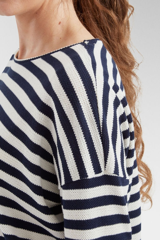 Passenger Womens Panorama Striped Long Sleeve T-Shirt Deep Navy