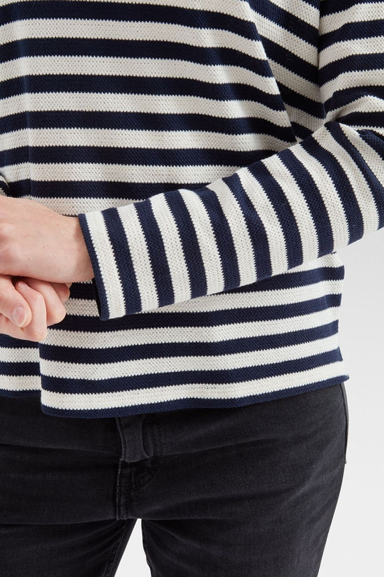 Passenger Womens Panorama Striped Long Sleeve T-Shirt Deep Navy