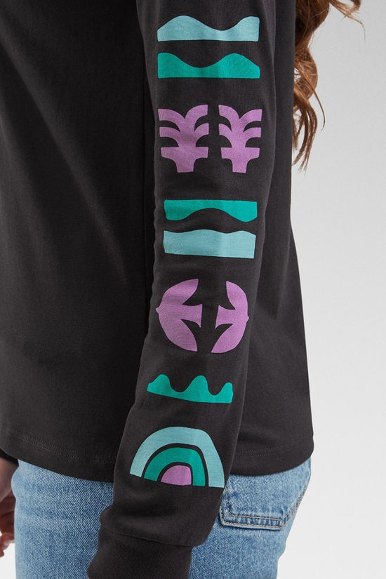 Passenger Womens Papercut Recycled Cotton Long Sleeve T-Shirt Black