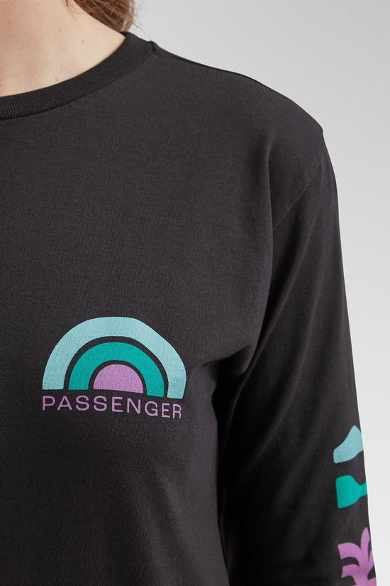 Passenger Womens Papercut Recycled Cotton Long Sleeve T-Shirt Black