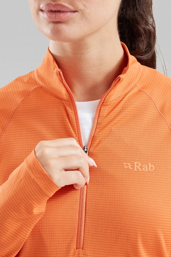 Rab Womens Sonic Long Sleeve Zip Top Dark Melba