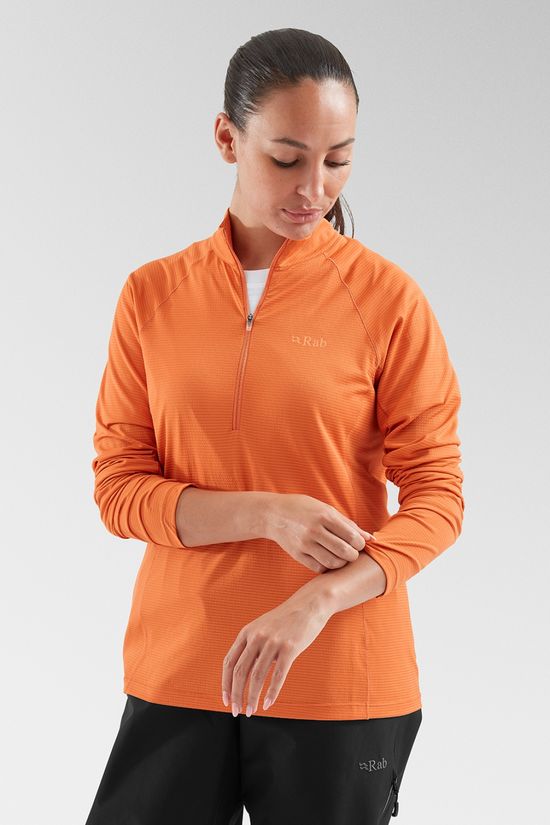 Rab Womens Sonic Long Sleeve Zip Top Dark Melba