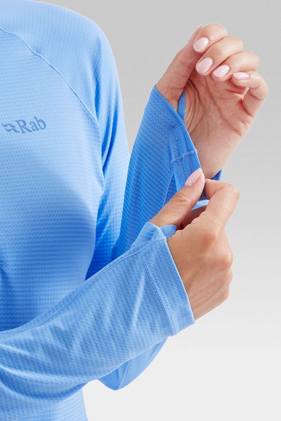 Rab Womens Sonic Long Sleeve Zip Top Bluebird