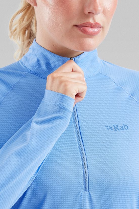 Rab Womens Sonic Long Sleeve Zip Top Bluebird