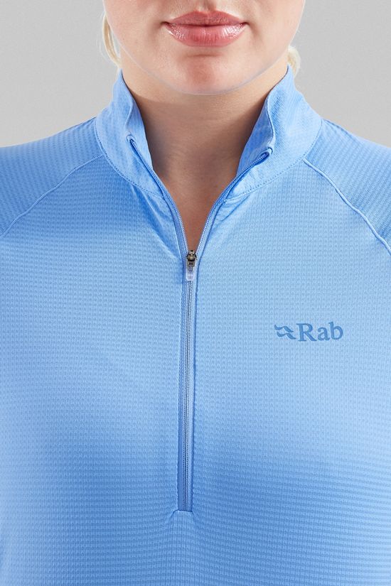 Rab Womens Sonic Long Sleeve Zip Top Bluebird