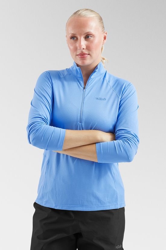 Rab Womens Sonic Long Sleeve Zip Top Bluebird