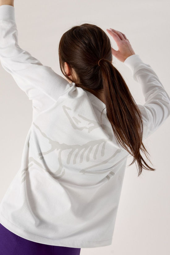 Arc'teryx Womens Kragg Cotton Bird Long Sleeve T-Shirt White Light / White