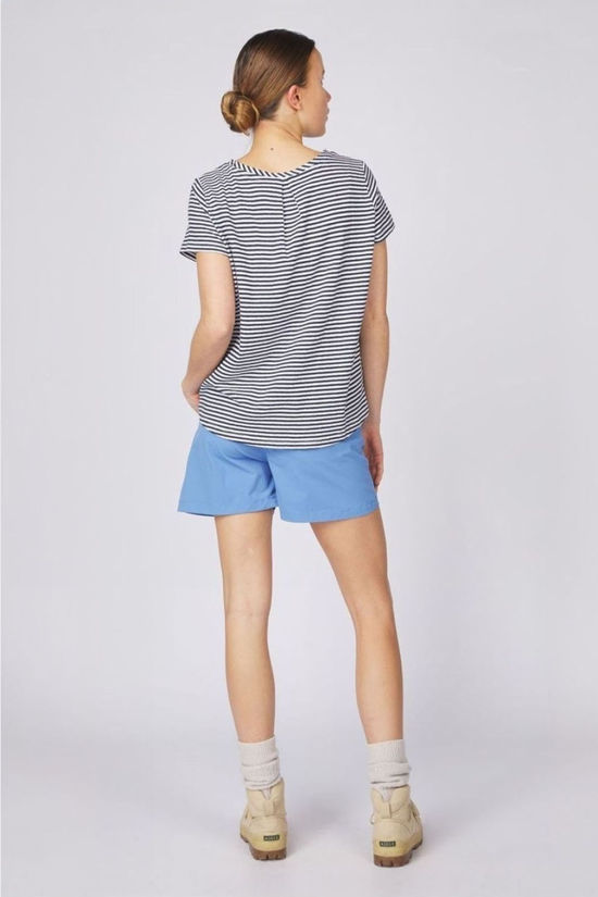 Ayacucho Womens Mila T-Shirt NAVY ECRU STRIPES