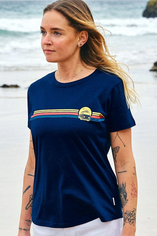 Saltrock Womens Celeste Stripe T-Shirt Navy Blue