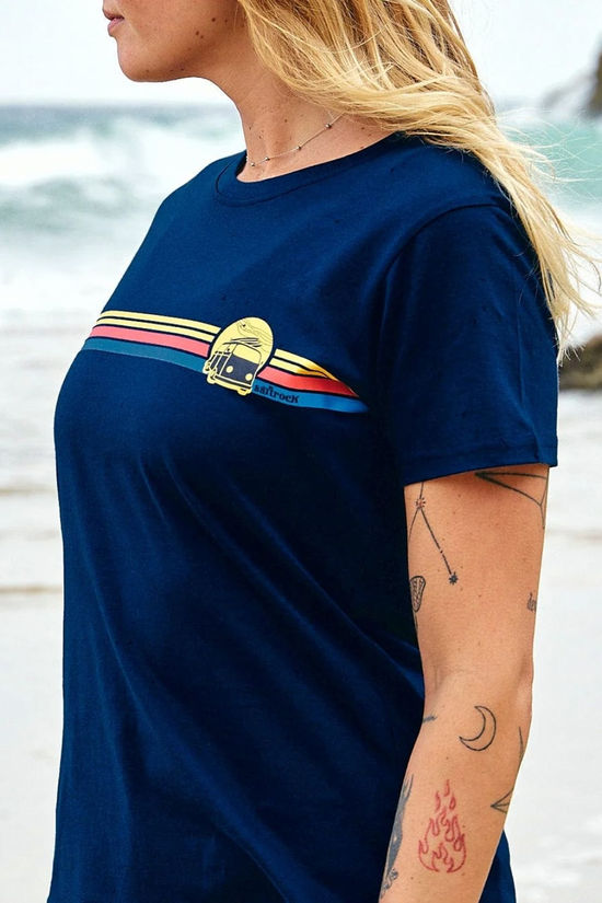 Saltrock Womens Celeste Stripe T-Shirt Navy Blue