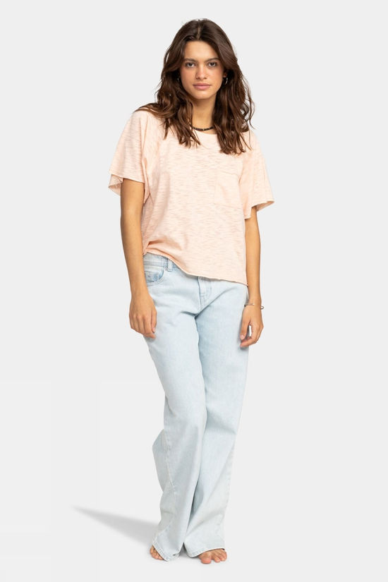 Roxy Womens Time For Sun T-Shirt Peach Parfait