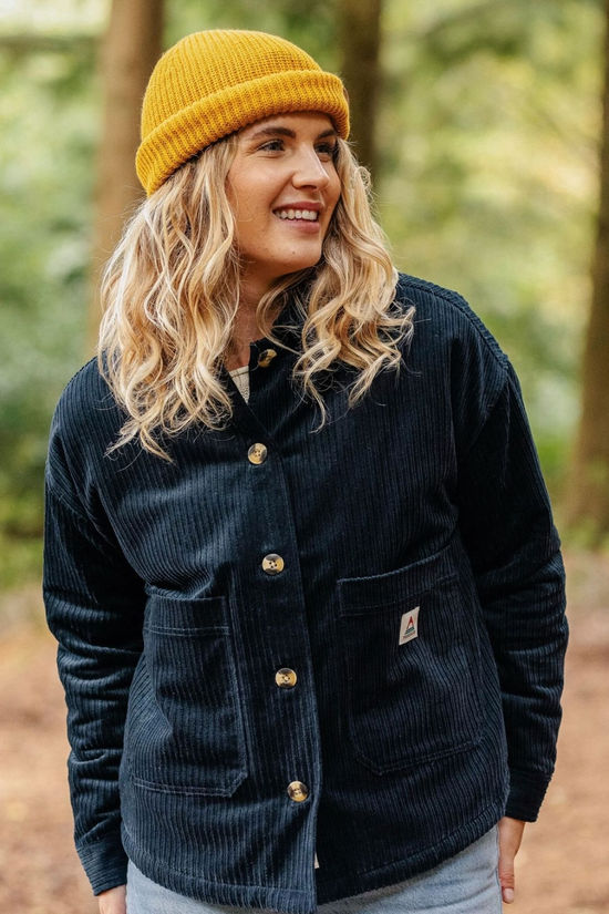 Passenger Womens Flint Cord Overshirt Deep Navy