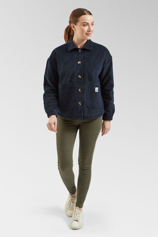 Passenger Womens Flint Cord Overshirt Deep Navy