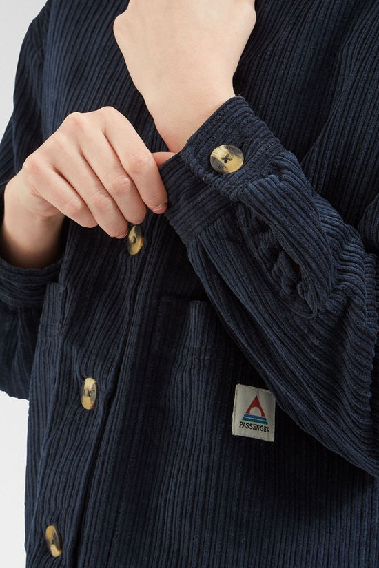 Passenger Womens Flint Cord Overshirt Deep Navy