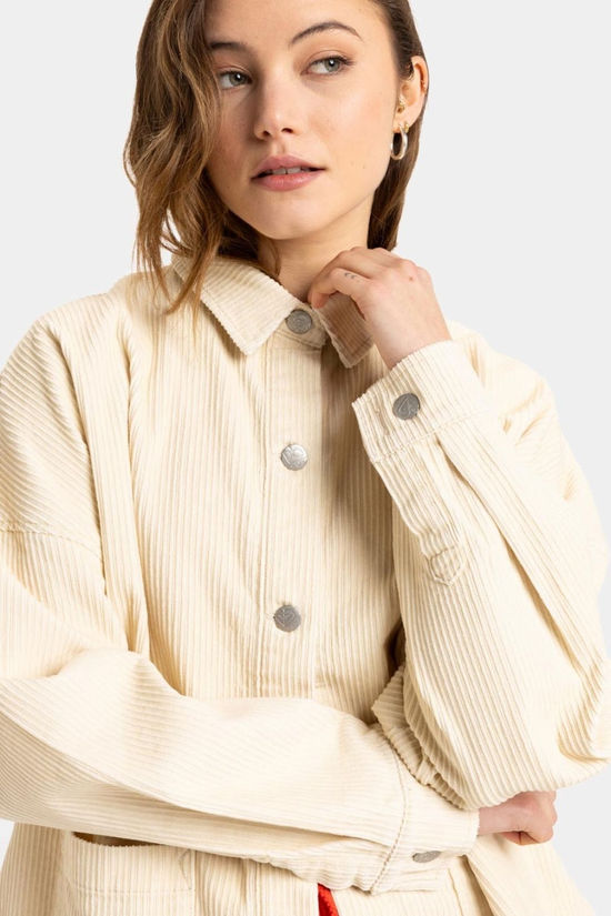 Roxy Womens Kick Back Cord Shirt Jacket  Parchment