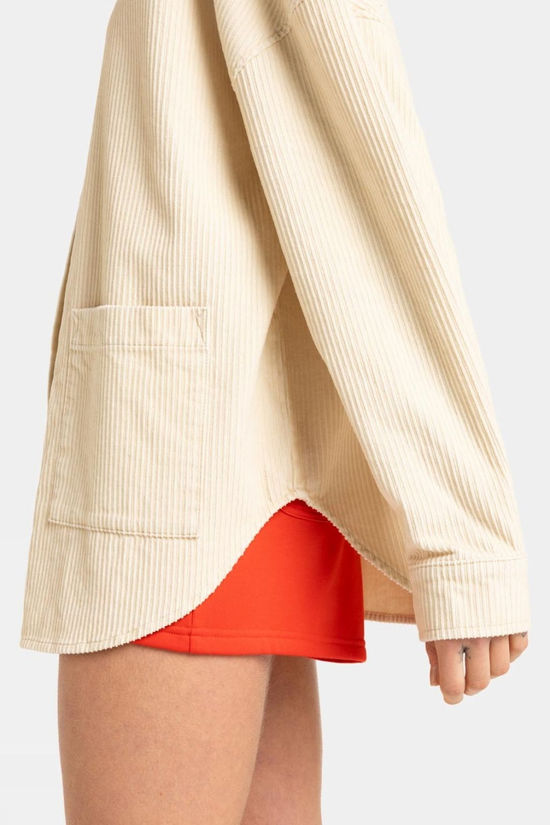 Roxy Womens Kick Back Cord Shirt Jacket  Parchment
