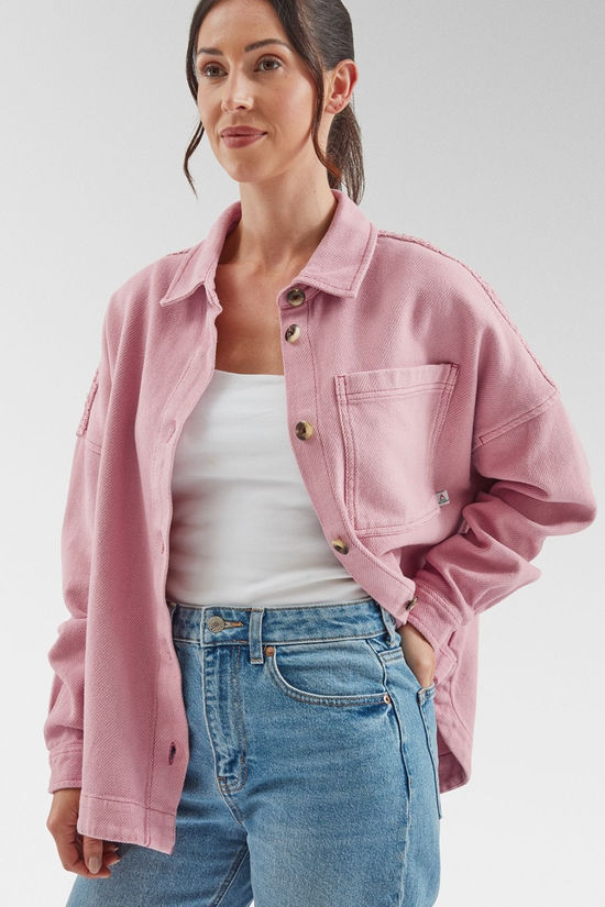 Passenger Womens Maya Twill Overshirt Pink Haze