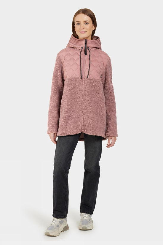 Didriksons Womens Bibi Full Zip Fleece Jacket Faded Wine