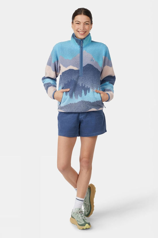 Ayacucho Womens Thirlmere Half Zip Fleece Aquarius Print