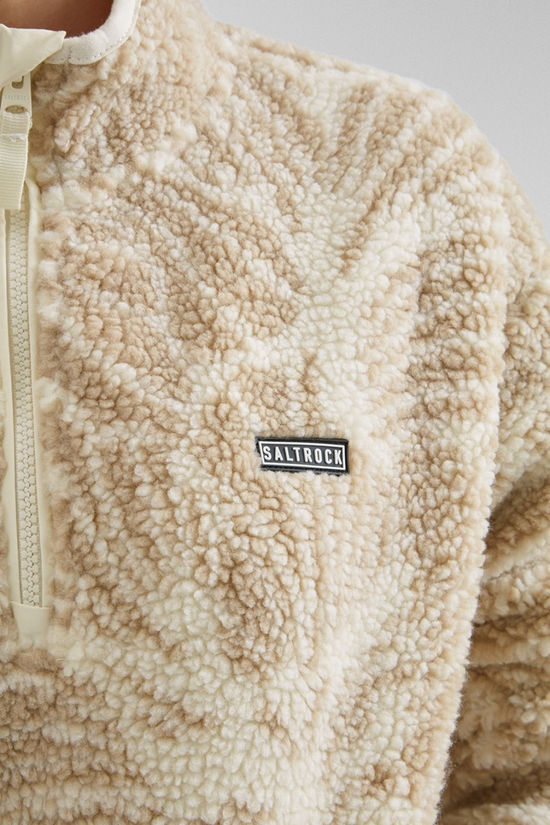 Saltrock Womens Zella Floral Half Zip Fleece Beige