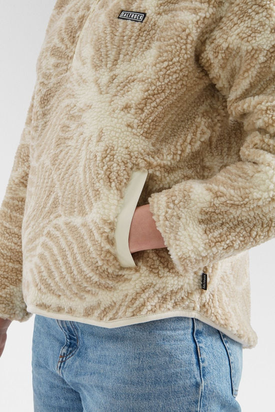 Saltrock Womens Zella Floral Half Zip Fleece Beige