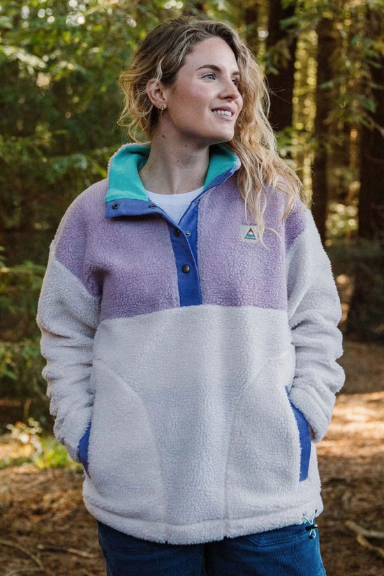 Passenger Womens Create Recycled Deep-Pile Sherpa Fleece Lilac Mist/ Vintage White