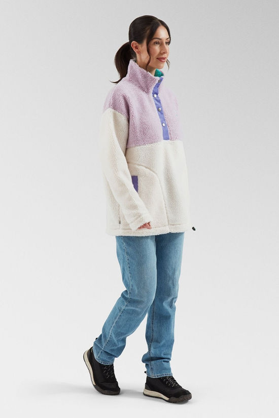 Passenger Womens Create Recycled Deep-Pile Sherpa Fleece Lilac Mist/ Vintage White