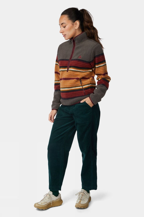 Ayacucho Womens Stripe Printed Half Zip Fleece Multi Stripe