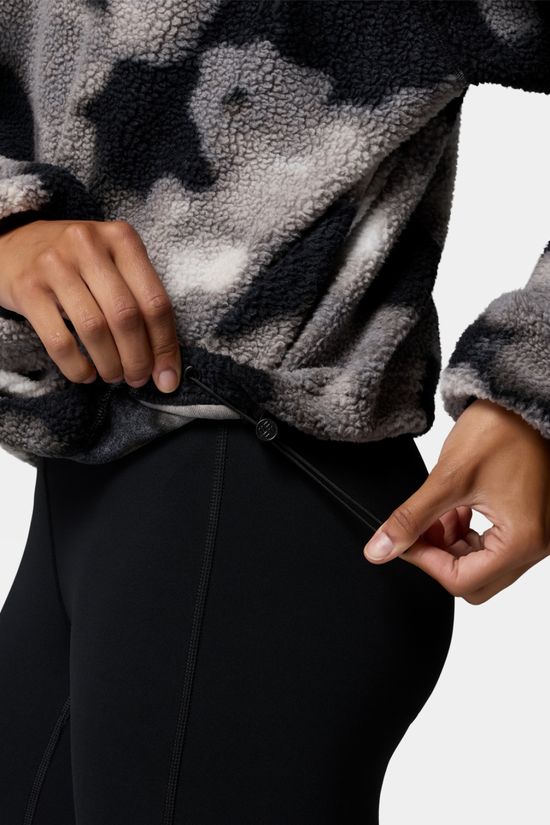 Columbia Womens Helvetia II Cropped Sherpa Half Snap Printed Fleece  Black, Dyeflower