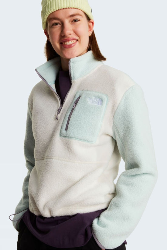 The North Face Womens Yumiori Quarter Zip Fleece  White Dune/Opal Frost/T