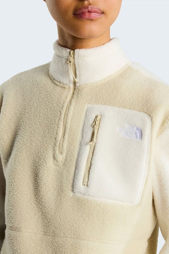 The North Face Womens Yumiori Quarter Zip Fleece  Desert Stone/White Dune