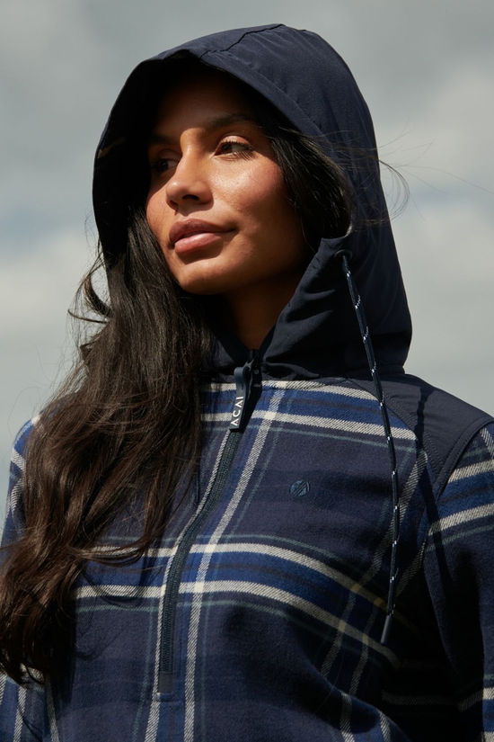 Acai Womens Boyfriend Hoodie Dark Blue