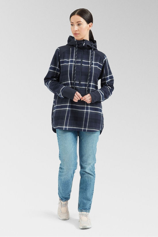 Acai Womens Boyfriend Hoodie Dark Blue