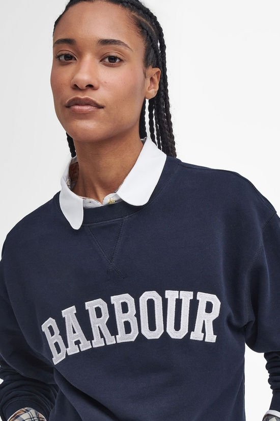 Barbour Womens Northumberland Crew Neck Sweatshirt Navy/Cloud