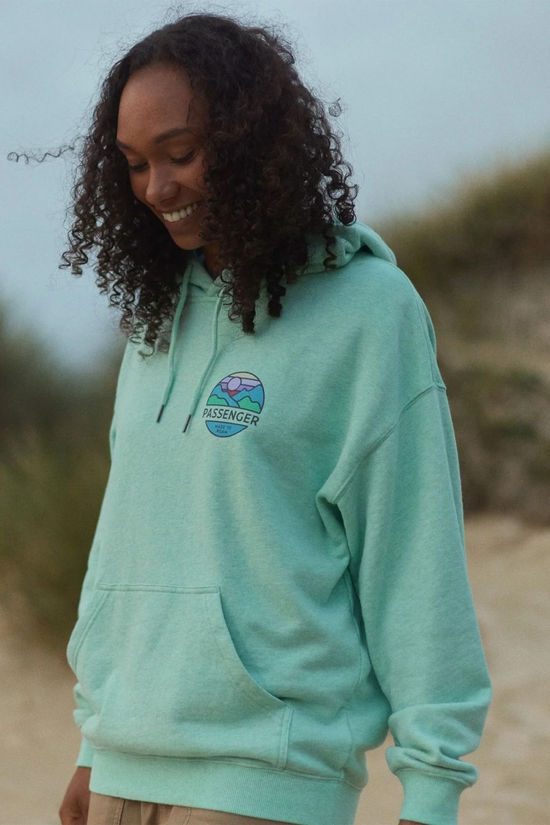 Passenger Womens Laidback Organic Hoodie Aqua Marl
