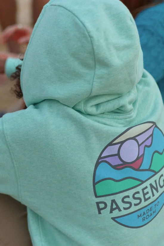 Passenger Womens Laidback Organic Hoodie Aqua Marl