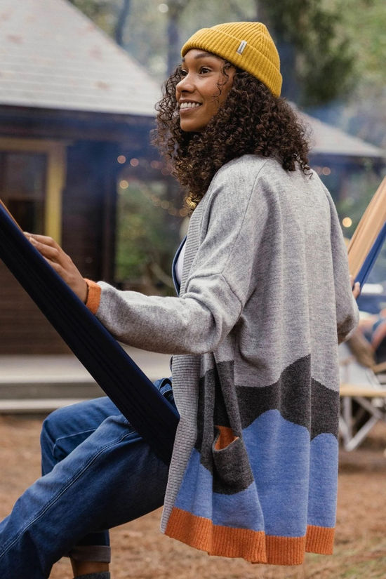 Passenger Womens Scenic 'Light' Long Knitted Cardigan Scenic Grey