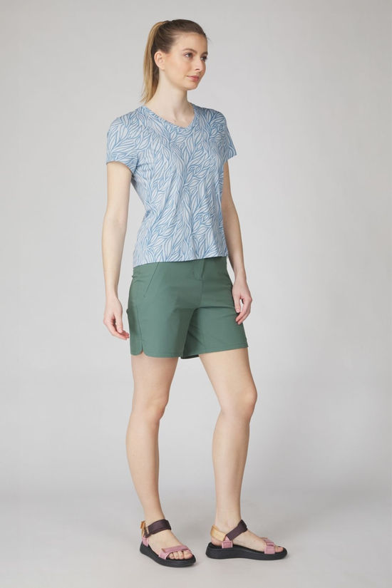 Ayacucho Womens Forest Softshell Shorts Sage Leaf