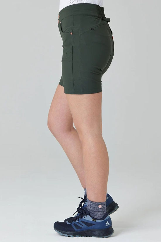 Acai Womens Mid Length Trek Shorts Deep Khaki