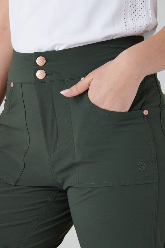 Acai Womens Mid Length Trek Shorts Deep Khaki