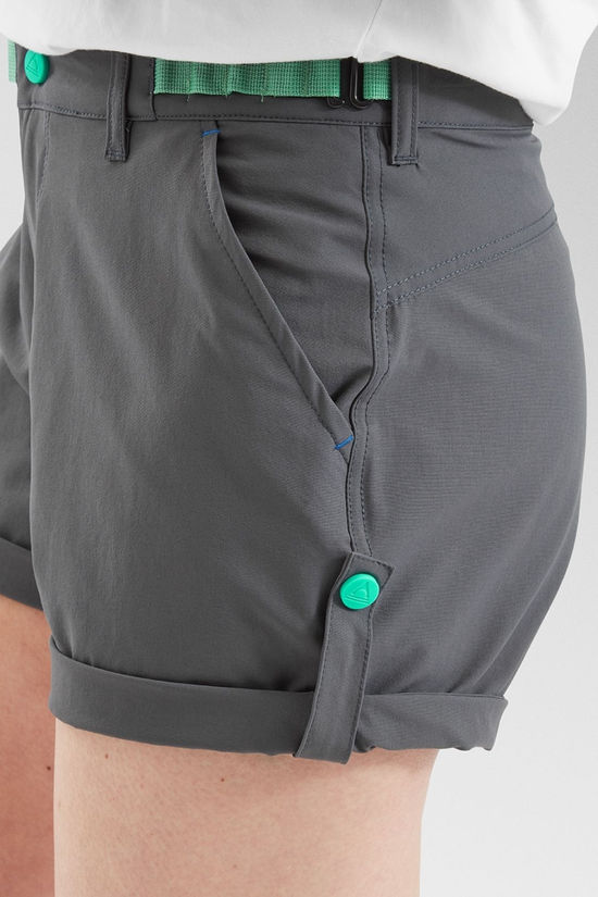 Passenger Womens 365 Trail Roll Up Shorts Charcoal