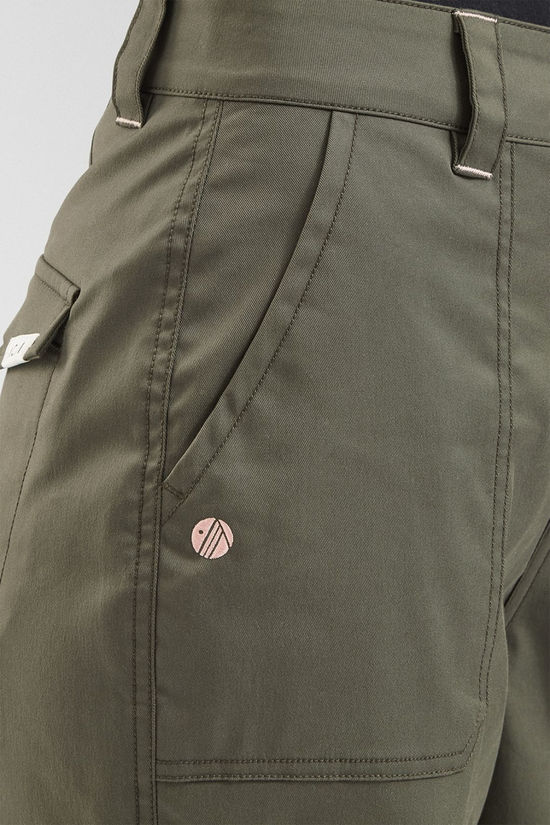 Acai Womens Free Stroll Cargo Trousers Dark Khaki