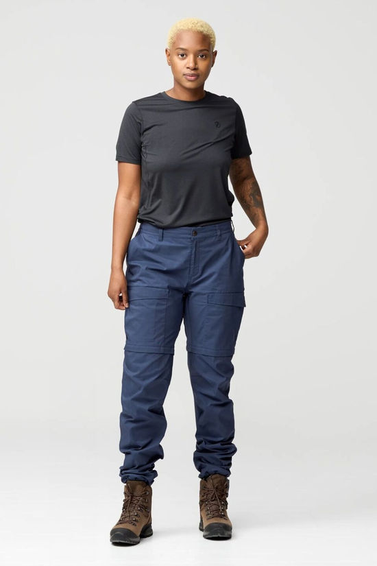 Fjallraven Womens Abisko Hybrid Trail Zip-Off Trousers Navy