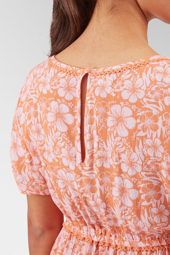 Saltrock Womens Marla Hibiscus Dress Orange