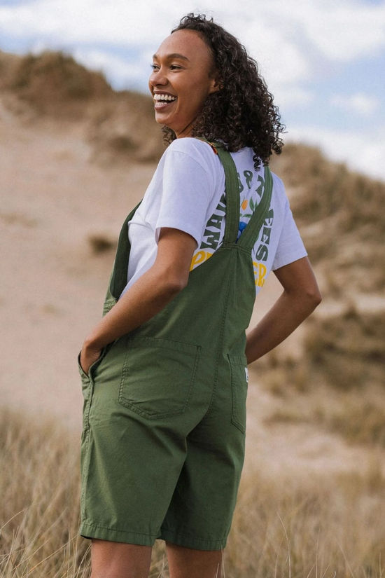 Passenger Womens Shuffle Short Dungarees Wild Green