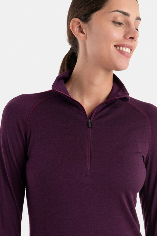 Icebreaker Womens Zoneknit 200 Half Zip Base Layer Nightshade/Electronpnk/Cb