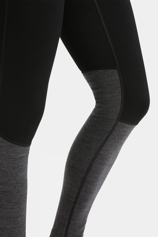 Icebreaker Womens 200 Zoneknit Merino Thermal Leggings Black/Jet Hthr/Cb