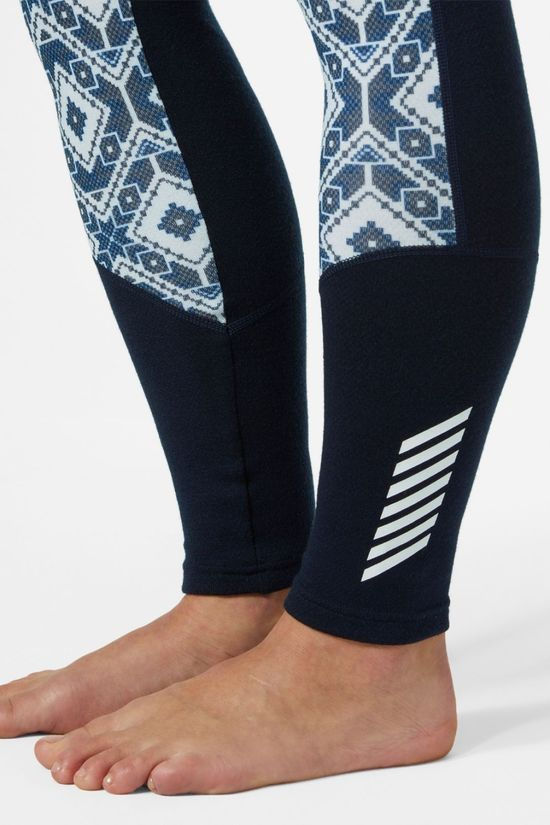 Helly Hansen Womens Lifa Merino Midweight Graphic Base Layer Bottom Navy Star Pixel Print