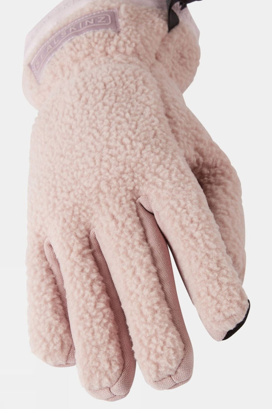 Sealskinz Womens Hoveton Waterproof Sherpa Fleece Gloves Pink
